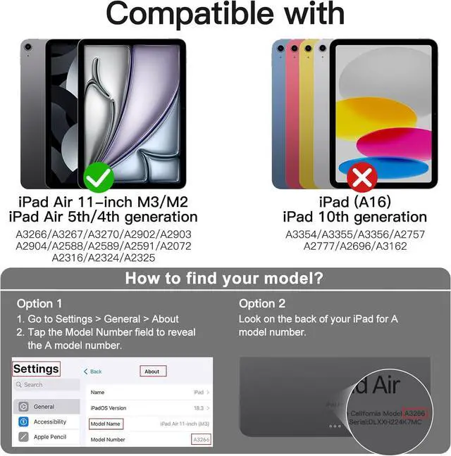 Alt view image 2 of 7 - JETech Case for iPad Air 11-Inch M3/M2 (2025/2024), iPad Air 5/4 (2022/2020 5th/4th Generation 10.9-Inch) with Pencil Holder, Slim Tablet Cover with Soft TPU Back, Auto Wake/Sleep (Black)