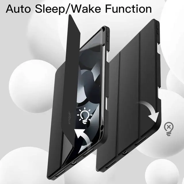 Alt view image 6 of 7 - JETech Case for iPad Air 11-Inch M3/M2 (2025/2024), iPad Air 5/4 (2022/2020 5th/4th Generation 10.9-Inch) with Pencil Holder, Slim Tablet Cover with Soft TPU Back, Auto Wake/Sleep (Black)