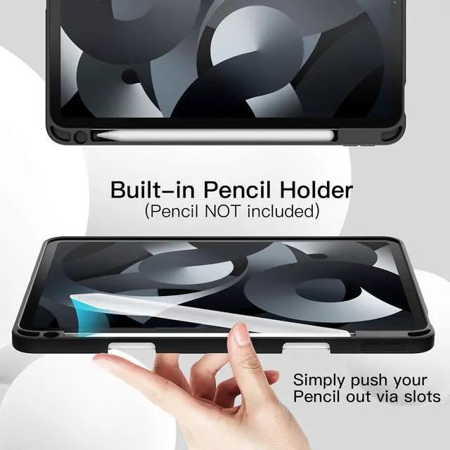 Alt view image 5 of 7 - JETech Case for iPad Air 11-Inch M3/M2 (2025/2024), iPad Air 5/4 (2022/2020 5th/4th Generation 10.9-Inch) with Pencil Holder, Slim Tablet Cover with Soft TPU Back, Auto Wake/Sleep (Black)