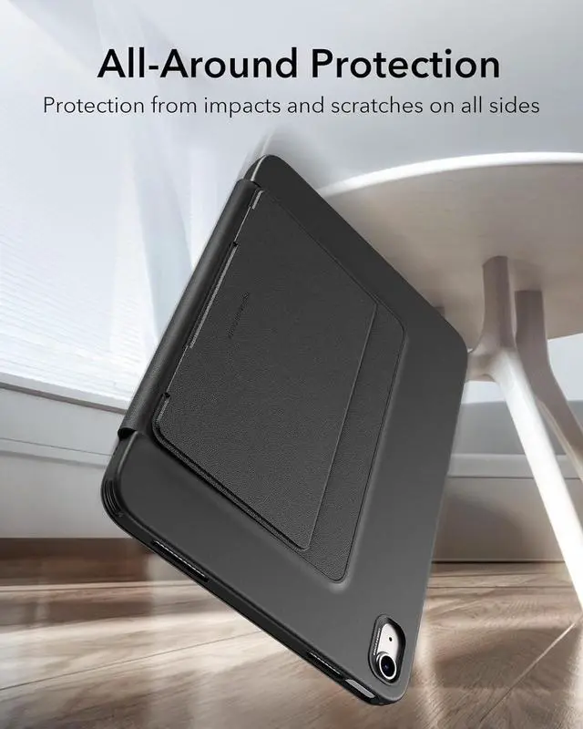 Alt view image 7 of 7 - ESR for iPad A16 Case, iPad 11th/10th Generation Case (2025/2022), Vertical Stand Cover, Multi Stand Angles, Ultra-Stable Cover, Flip Series, Black