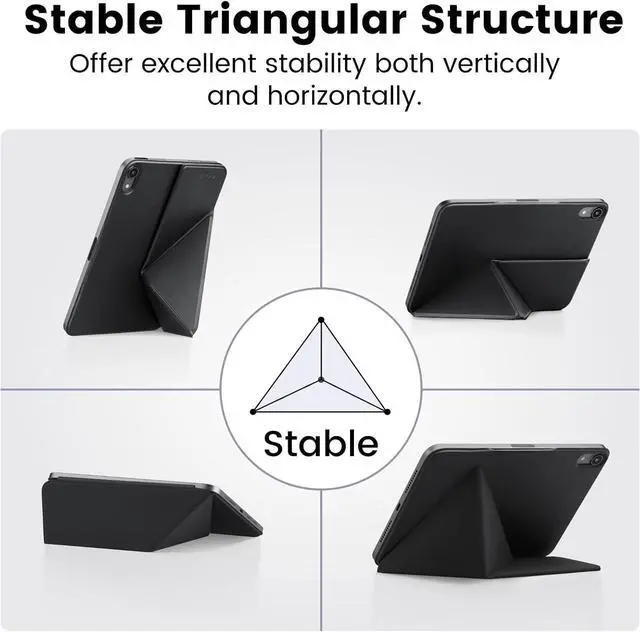 Alt view image 4 of 7 - PITAKA for iPad Mini 7 Case A17 Pro (2024), Compatible with iPad Mini 7 (2024) /iPad Mini 6 (2021), Portrait/Landscape Magnetic Case with Pencil Holder, 4 Standing Angles and - Black