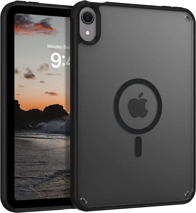 Main image of Telaso for iPad mini 7 A17 Pro 2024/iPad Mini 6 2021 8.3 Inch iPad mini 7th/6th Gen Magnetic Case, Translucent Matte Back Soft TPU Bumper Military Grade Protective Case for iPad mini 7/Mini 6, Black