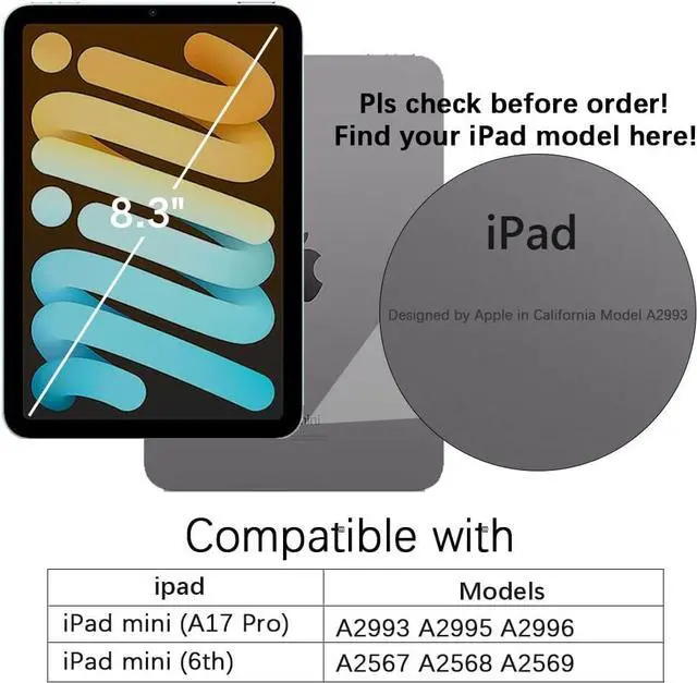 Alt view image 2 of 7 - Telaso for iPad mini 7 A17 Pro 2024/iPad Mini 6 2021 8.3 Inch iPad mini 7th/6th Gen Magnetic Case, Translucent Matte Back Soft TPU Bumper Military Grade Protective Case for iPad mini 7/Mini 6, Black