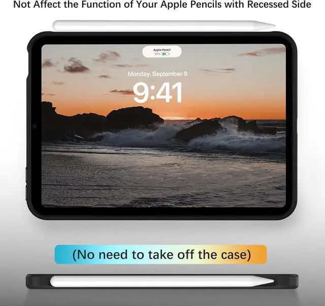 Alt view image 6 of 7 - Telaso for iPad mini 7 A17 Pro 2024/iPad Mini 6 2021 8.3 Inch iPad mini 7th/6th Gen Magnetic Case, Translucent Matte Back Soft TPU Bumper Military Grade Protective Case for iPad mini 7/Mini 6, Black