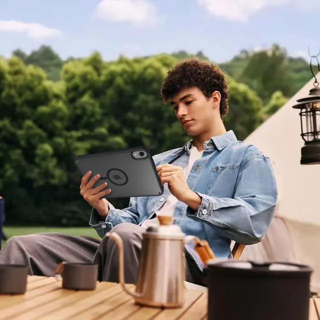 Alt view image 7 of 7 - Telaso for iPad mini 7 A17 Pro 2024/iPad Mini 6 2021 8.3 Inch iPad mini 7th/6th Gen Magnetic Case, Translucent Matte Back Soft TPU Bumper Military Grade Protective Case for iPad mini 7/Mini 6, Black