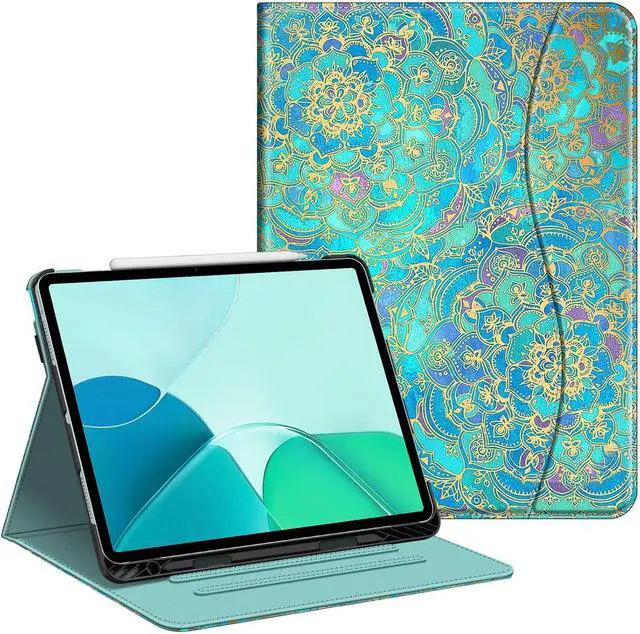 Main image of Fintie Folio Case for iPad Air 13-inch (M3) 2025 / (M2) 2024, Multi-Angle Viewing Protective Stand Cover with Pencil Holder & Pocket, Auto Sleep/Wake, Shades of Blue