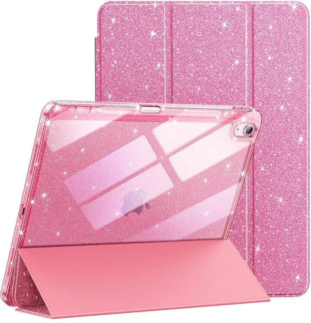 Main image of JETech Glitter Case for iPad Air 13-Inch M3/M2 (2025/2024) with Pencil Holder, Cute Sparkly Slim Cover for Kids and Girls, Shiny Clear Back Shell (Pink)