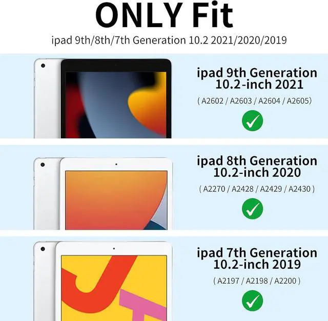 Alt view image 2 of 7 - kenke Case for iPad 9th/8th/7th Generation 10.2 inch, Slim Lightweight Trifold Stand Smart Case with Pencil Holder, Auto Sleep/Wake Soft TPU Back Cover for iPad 10.2 2021/2020/2019, Green