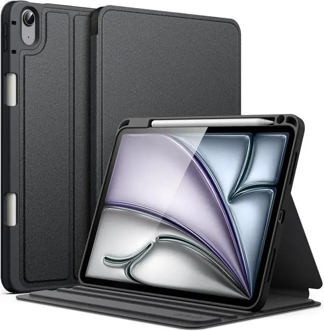 Main image of JETech Case for iPad Air 11-Inch M3/M2 (2025/2024), iPad Air 5/4 (2022/2020 5th/4th 10.9-Inch) with Pencil Holder, Slim Folio Stand Protective Tablet Cover, Multi-Angle Viewing (Black)