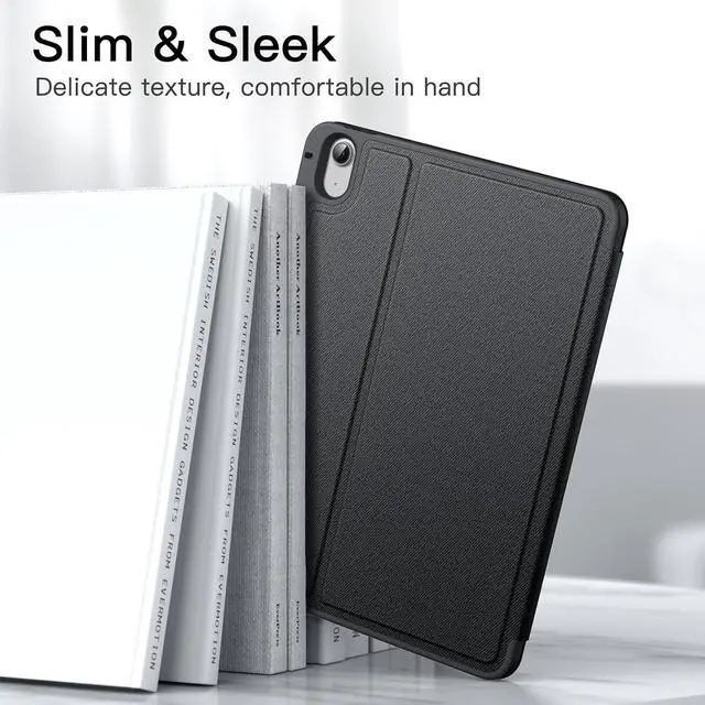 Alt view image 4 of 6 - JETech Case for iPad Air 11-Inch M3/M2 (2025/2024), iPad Air 5/4 (2022/2020 5th/4th 10.9-Inch) with Pencil Holder, Slim Folio Stand Protective Tablet Cover, Multi-Angle Viewing (Black)