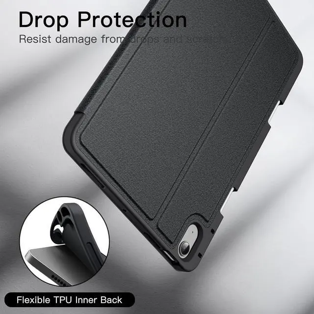 Alt view image 6 of 6 - JETech Case for iPad Air 11-Inch M3/M2 (2025/2024), iPad Air 5/4 (2022/2020 5th/4th 10.9-Inch) with Pencil Holder, Slim Folio Stand Protective Tablet Cover, Multi-Angle Viewing (Black)