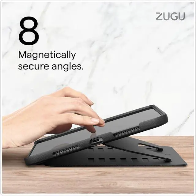 Alt view image 5 of 7 - ZUGU CASE for 10.2 Inch iPad 7th / 8th / 9th Generation Case (2021/2020/2019), Protective, Thin, Sleek Design, Magnetic Stand, Sleep/Wake Cover, Magnetic Cover, Black