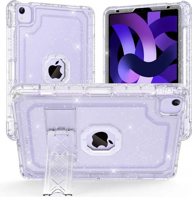 Main image of Case for iPad Air 5th/ 4th Generation Case (2022/2020) 10.9'', for iPad Pro 11 Inch (4th/3rd/2nd/1st Gen), Hard Sturdy Slim Cover for iPad Air 5 4 th with Pencil Holder/Stand, Clear Glitter