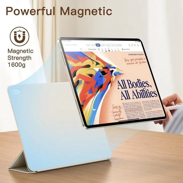 Alt view image 3 of 6 - JETech Magnetic Case for iPad Air 11-Inch M3/M2 (2025/2024), iPad Air 5/4 (2022/2020 5th/4th 10.9-Inch), iPad Pro 11 (2018), Magnetic Attachment, Slim Tablet Cover (Starlight)