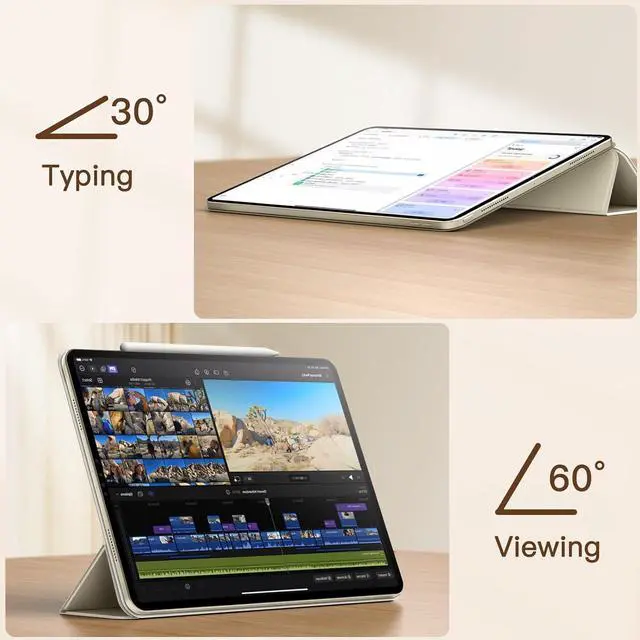 Alt view image 6 of 6 - JETech Magnetic Case for iPad Air 11-Inch M3/M2 (2025/2024), iPad Air 5/4 (2022/2020 5th/4th 10.9-Inch), iPad Pro 11 (2018), Magnetic Attachment, Slim Tablet Cover (Starlight)