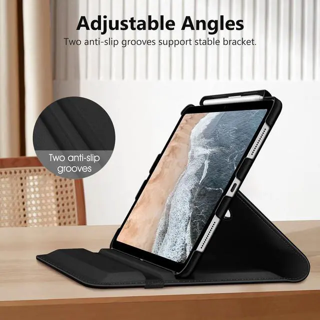 Alt view image 7 of 7 - Fintie Rotating Case for iPad Pro 11-inch M4 (2024) (Model Number: A2836/A2837/A3006) - 360 Degree Swiveling Smart Stand Protective Cover with Pencil Holder, Auto Sleep/Wake, Black