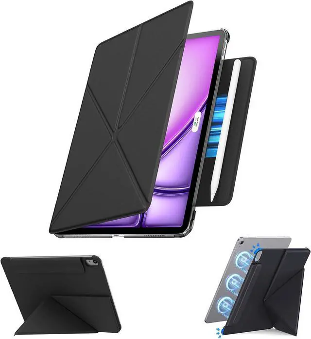 Main image of for iPad Air 11 inch Case M3/M2(2025/2024), Slim Powerful Magnetic Attachment Full Corner Protective iPad Case with Auto Wake/Sleep and Hidden Pencil Holder (Midnight Black, iPad air 11 inch)