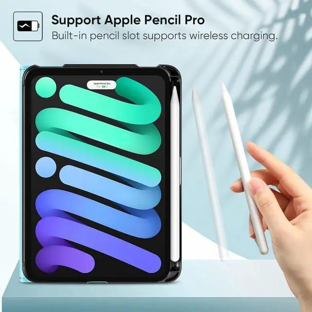 Alt view image 4 of 7 - Fintie Folio Case for iPad Mini 7 (A17 Pro, 7th Generation) 2024 / iPad Mini 6 (6th Gen) 8.3 Inch, Multi-Angle Smart Stand Cover with Pencil Holder & Pocket, Auto Sleep/Wake, Blossom