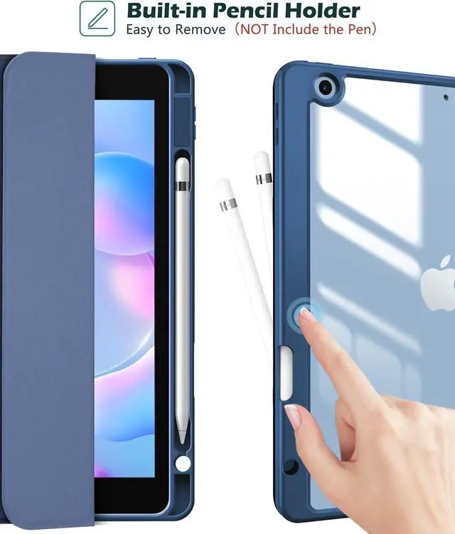 Alt view image 4 of 7 - ProCase Slim Case for iPad 9th / 8th / 7th Generation 10.2 inch (2021/2020/2019 Released), Protective Cover with Pencil Holder for iPad 9/8/7 Gen 10.2 -Navy