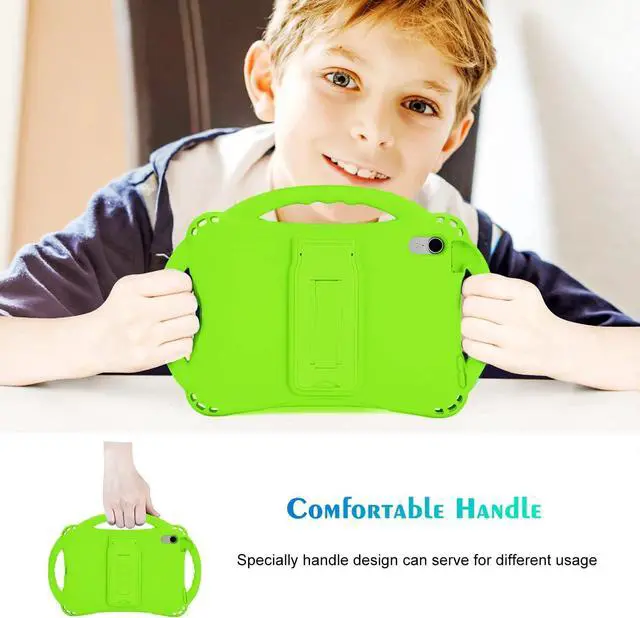 Alt view image 3 of 7 - TopEsct Kids Case for iPad mini 7 (A17 Pro) 2024 /iPad Mini6 2021, Shockproof Silicone Cover with Handle Stand for 8.3" iPad mini 6th/7th Gen,Green