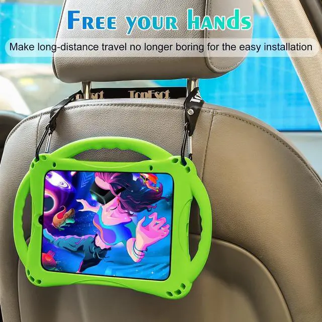 Alt view image 7 of 7 - TopEsct Kids Case for iPad mini 7 (A17 Pro) 2024 /iPad Mini6 2021, Shockproof Silicone Cover with Handle Stand for 8.3" iPad mini 6th/7th Gen,Green