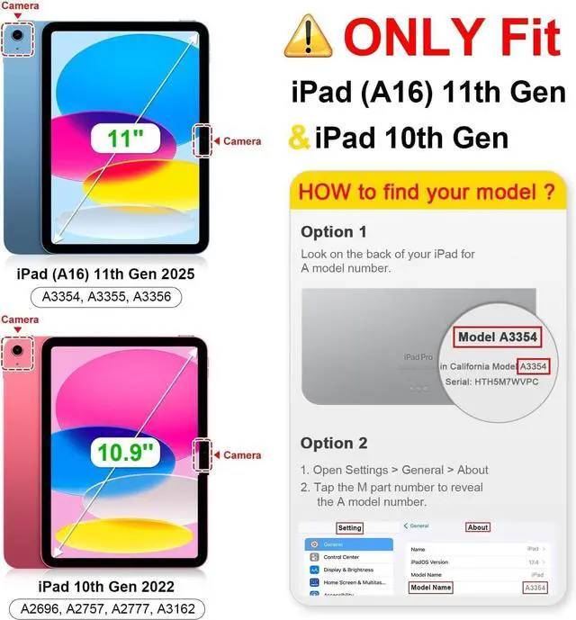 Alt view image 2 of 7 - YIHE Kids Case for iPad (A16) 11th Generation 11 Inch 2025 & iPad 10th Generation 10.9 inch 2022, with Built-in Screen Protector and Handle Stand, Full Body Shockproof Protective Cover, LightBlue