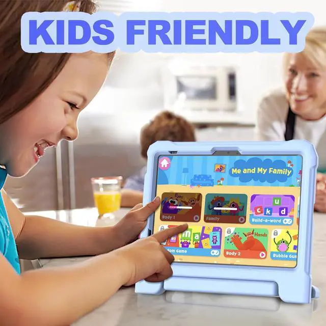 Alt view image 4 of 7 - YIHE Kids Case for iPad (A16) 11th Generation 11 Inch 2025 & iPad 10th Generation 10.9 inch 2022, with Built-in Screen Protector and Handle Stand, Full Body Shockproof Protective Cover, LightBlue