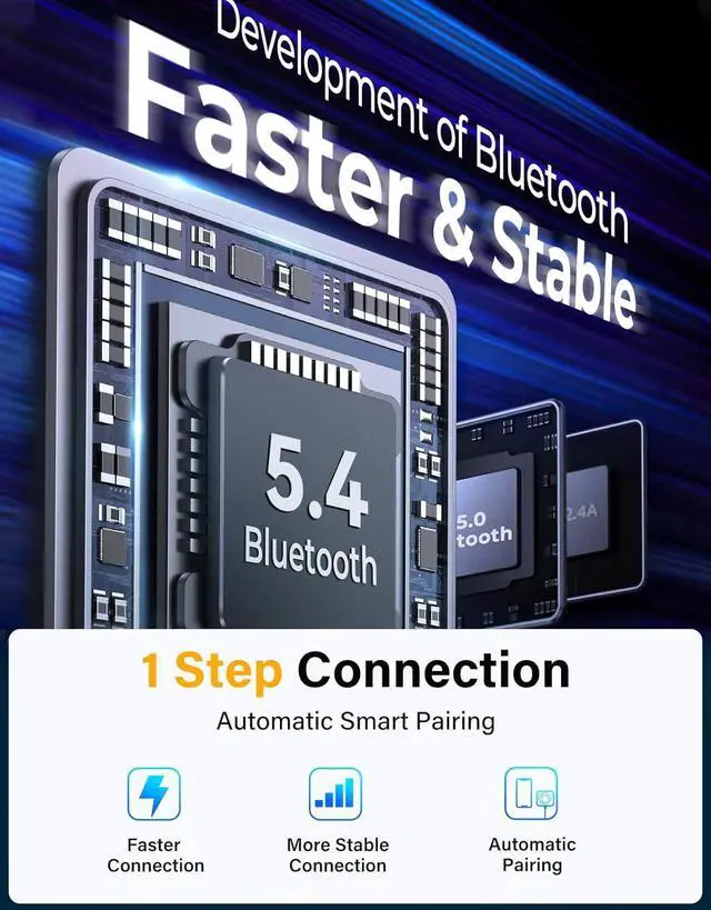 Alt view image 7 of 7 - JOYROOM 66W Bluetooth 5.4 Car Adapter Aux with 3 Charging PortsPD 30W & 2 * 18WAir Vent Installation for Safe Deep HiFi Bass Player Wireless Radio FM Transmitter for Car with Colorful LED Light