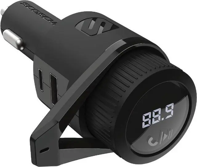 Main image of Scosche BTFM9 FM Bluetooth Transmitter Car, Dual 12W USB-C and USB-A Charging Ports, Fast Type C Car Charger, Wireless Radio Bluetooth Adapter, Hands-Free Kit for Calls, Siri and Google Assistant