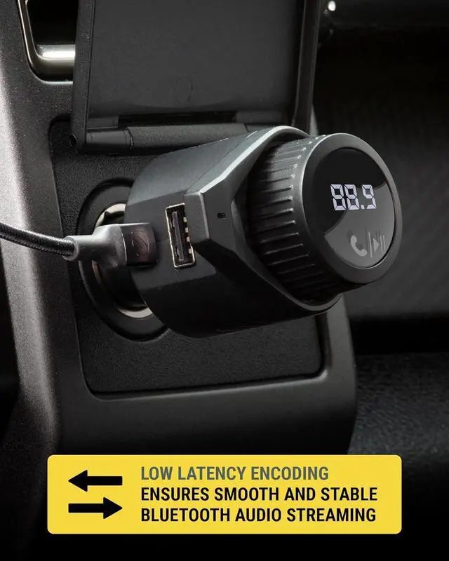Alt view image 5 of 7 - Scosche BTFM9 FM Bluetooth Transmitter Car, Dual 12W USB-C and USB-A Charging Ports, Fast Type C Car Charger, Wireless Radio Bluetooth Adapter, Hands-Free Kit for Calls, Siri and Google Assistant