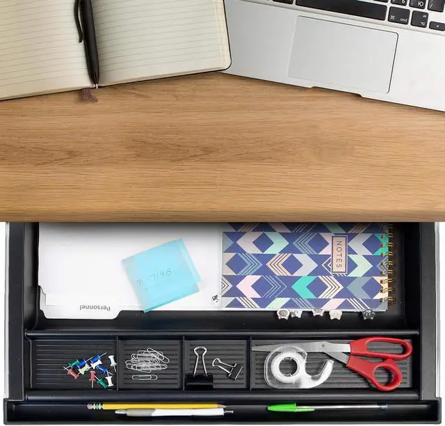 Alt view image 6 of 7 - MOUNT-IT! Large Under Desk Pencil Drawer | 21.25 Width | Ball Bearing Slides Out Tray Organizer for Paper, Pencil, and Office Accessories (BLACK)