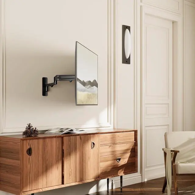 Alt view image 2 of 7 - Mount-It! Height Adjustable TV Wall Mount - Full Motion, Pull Down and Vertical Adjustment, Fits 23-55 Inch Screens, Max VESA 400x400mm, Swivel and Tilt Capabilities, 50.6 Lbs Capacity