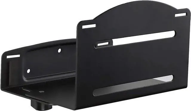 Alt view image 2 of 7 - Mount-It! CPU Wall Mount Bracket, Desktop Computer Tower Holder with Safety Straps, Heavy Duty Size Adjustable CPU Holder, Steel, Black, 22 Lbs Capacity, Saves Floor and Desk Space