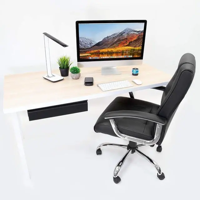 Alt view image 2 of 7 - Mount-It! Under Desk Pull-Out Drawer Kit with Smooth Sliding Track | Office Storage Organizer | Mounts to Desktops Tables and Workbenches Over 0.71 Inches Thick | Matte Black