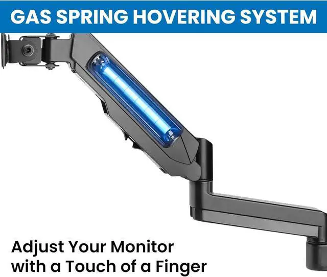Alt view image 4 of 7 - Mount-It! Monitor Wall Mount with Full Motion Gas Spring Arm | Height Adjustable Bracket for Flat Panel Screens Up to 32" | Fits VESA 75 and 100, 17.6 Lbs Capacity, Black