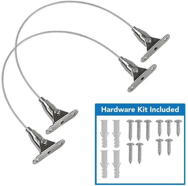 Alt view image 2 of 6 - Mount-It! Furniture Anti-Tip Anchor - Steel Child Safety Straps | Secure Wall Anchors for Bookshelf, Dresser, Cabinet, Earthquake Protection for Babies and Pets, 2 Pack, Hardware Included
