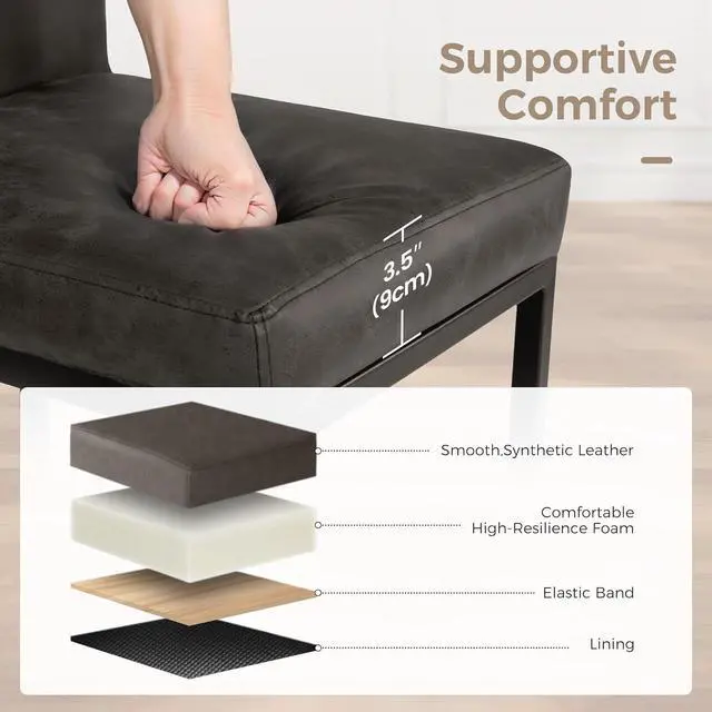 Alt view image 5 of 7 - MAISON ARTS Counter Height Bar Stools with Back Set of 4 for Kitchen Counter, 24 Inch Modern Upholstered Faux Leather Barstools Farmhouse Bar Chairs Luxury Island Stools Support 330LBS, Grey