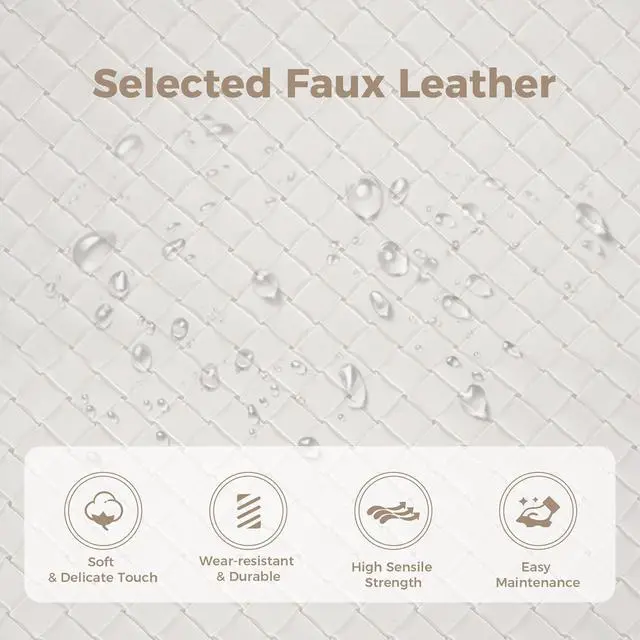 Alt view image 7 of 7 - MAISON ARTS Off White & Gold Bar Stools Set of 4, Counter Height 24 Inch Barstools with Back, Modern Faux Leather Upholstered Bar Chairs for Kitchen Island & Home Bar, Metal Frame, Supports 330 lbs