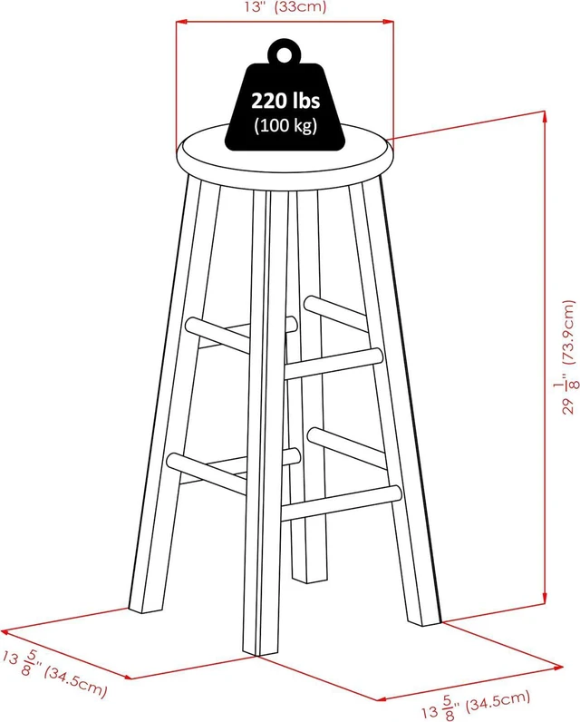 Alt view image 3 of 7 - Winsome Wood Ivy Square Leg Bar Stool, Rustic Gray, 29"