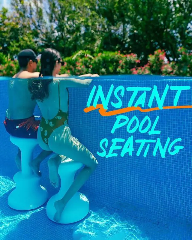 Alt view image 4 of 7 - DUNNRITE Products Made in USA Submersible Swim Up Pool Stools for Underwater Use, Bar Stool for Inside Pool and Patio Deck Seating with Foot Rest, 30 Inch (1 Stool)