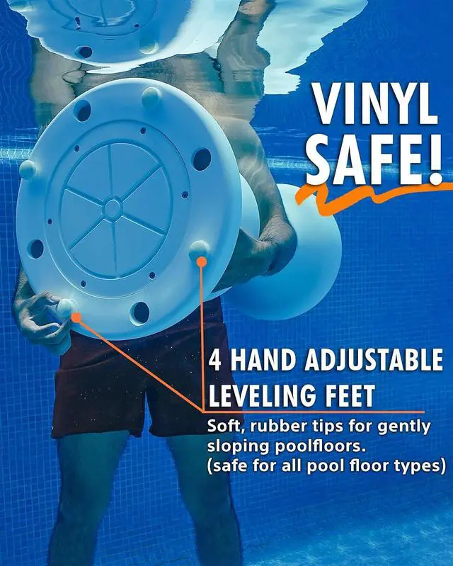 Alt view image 5 of 7 - DUNNRITE Products Made in USA Submersible Swim Up Pool Stools for Underwater Use, Bar Stool for Inside Pool and Patio Deck Seating with Foot Rest, 30 Inch (1 Stool)