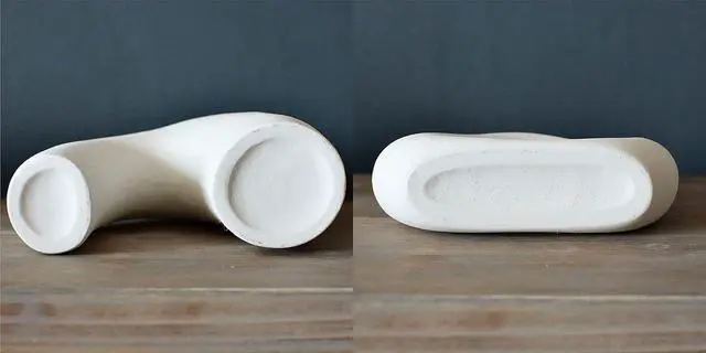 Alt view image 5 of 7 - Carrot's Den Donut Vase, Set of 2 - White Large Ceramic Vase - Minimalist Nordic, Hollow | Table Centerpiece, Olive Plant, Wedding, Living Room, Bookshelf, Office, Modern Home, Entryway, Console