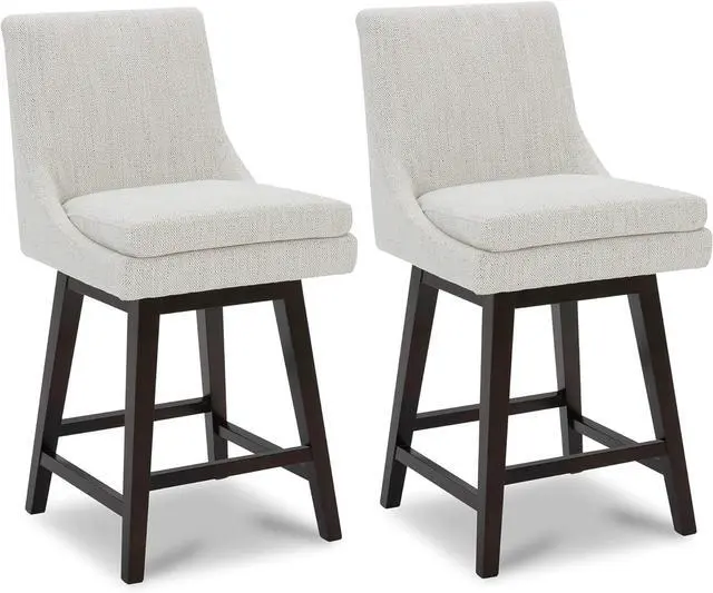 Main image of CHITA Bar Stools Set of 2, Counter Height Swivel Barstools, FSC Certified Morden Upholstered Fabric Counter Chairs with Back Support, 26.8" H Seat Height, Fabric in Ivory