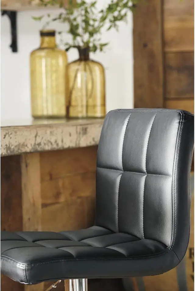 Alt view image 4 of 5 - Signature Design by Ashley Bellatier Adjustable Height Swivel Bar Stool, 2 Count, Black & Chrome Finish
