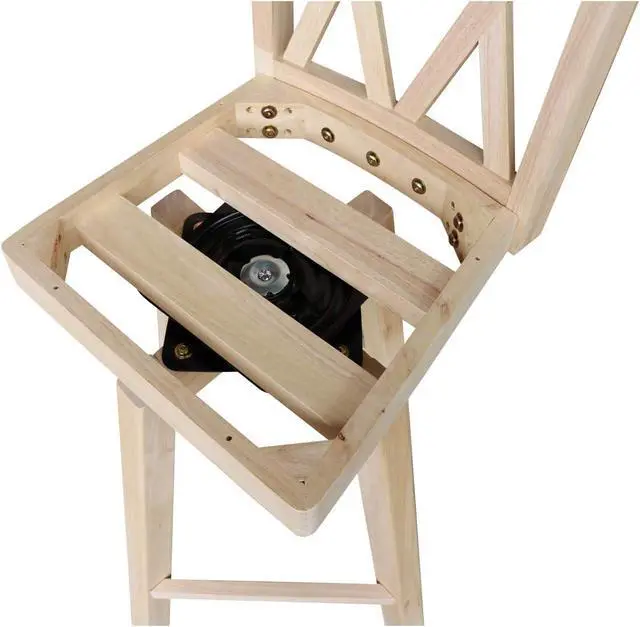 Alt view image 4 of 7 - International Concepts Double X Back Barheight Swivel Seat Bar Height Stool, 30, Unfinished