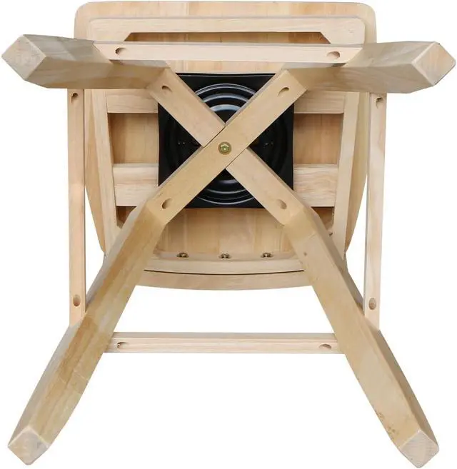 Alt view image 5 of 7 - International Concepts Double X Back Barheight Swivel Seat Bar Height Stool, 30, Unfinished