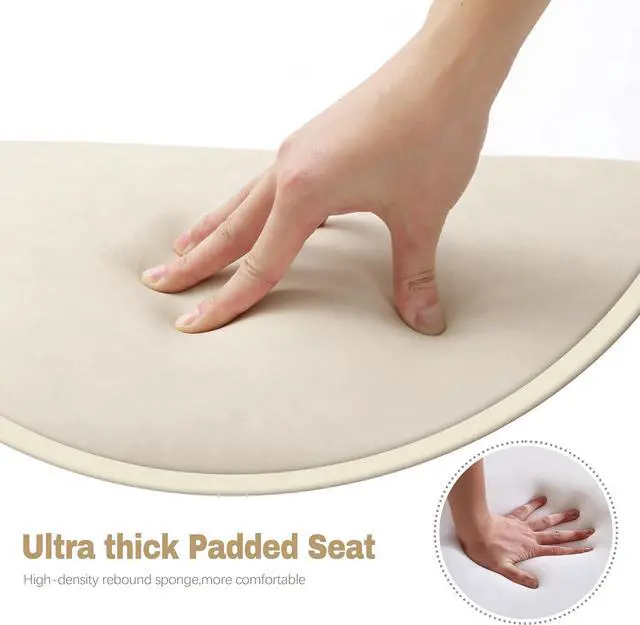 Alt view image 3 of 7 - Counter Height Bar Stools Set of 3 for Kitchen Counter Farmhouse Modern Backless Barstools with Faux Leather Upholstered Seat and Solid Wood Legs 24 inch Bar Chairs, Khaki + Wood Color