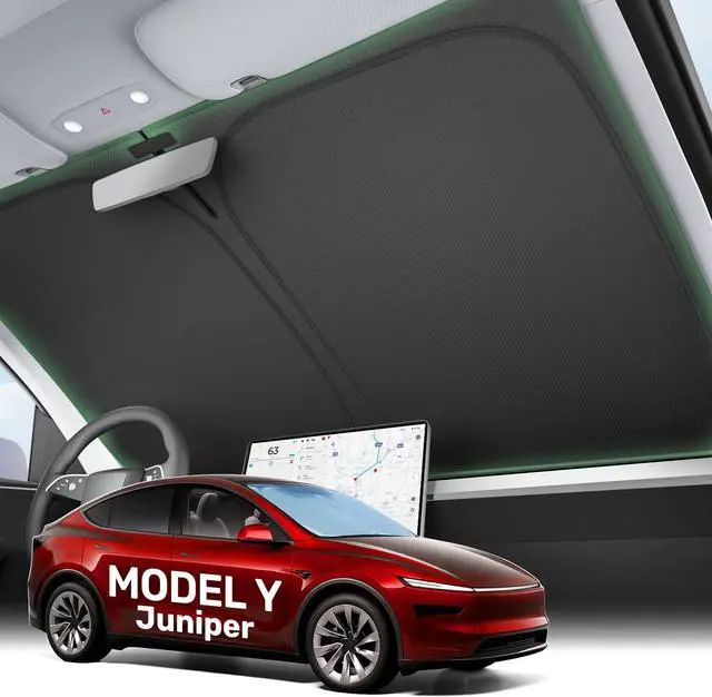 Main image of 2025 Upgraded Zanch Car Front Windshield Sun Shade- Ultimate UV Protection & Heat Reduction|OEM Design|Innovative No Light Leakage Technology|Fit for Tesla Model Y Juniper