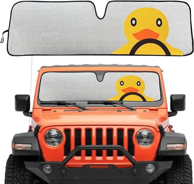 Main image of Windshield Sun Shade for Jeep Wrangler TJ JK JL & Gladiator JT 2/4 Door,Duck Sun Shade,Sunshade Windshield for Jeep Wrangler