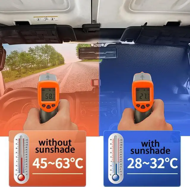 Alt view image 4 of 7 - Windshield Sun Shade for Jeep Wrangler TJ JK JL & Gladiator JT 2/4 Door,Duck Sun Shade,Sunshade Windshield for Jeep Wrangler
